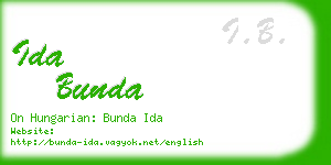 ida bunda business card